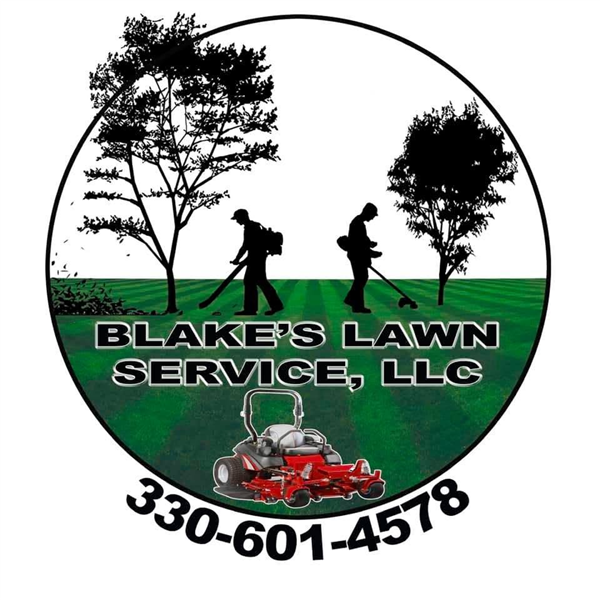 Blake's Lawn Service, LLC logo with phone number 330-601-4578